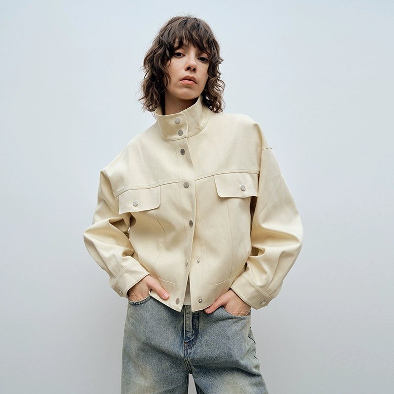 ジャケット・アウター 21ss C/N Drop Shoulder No Collar Jacket Wholesale 2023 New Fashion Men′ S Oversized Men Letter