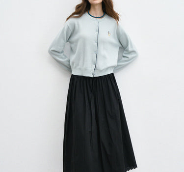 Vintage Academic Embroidered Cropped Cardigan