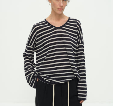 Tencel Linen Color Clash Striped Shirt