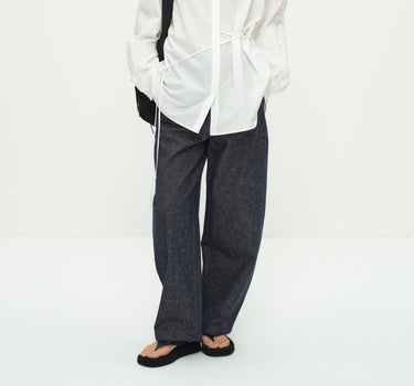 Lightweight Cropped Pants in Natural Cotton and Linen
