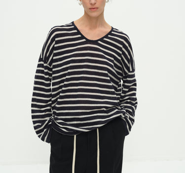 Tencel Linen Color Clash Striped Shirt