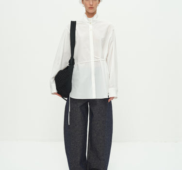 Lightweight Cropped Pants in Natural Cotton and Linen