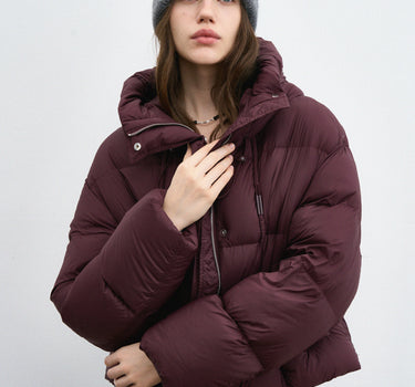 Women’s Soft Fluffy Short Hooded Down Jacket