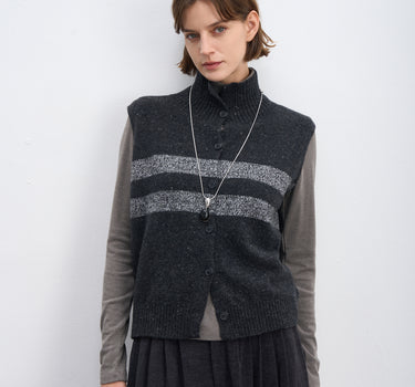 Vintage Merino Wool Striped Sweater Vest