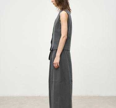 Casual V-Neck Vest & Skirt Set for Everyday Style