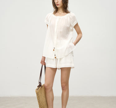 Fresh Lace Tie Vacation Two-Piece Set