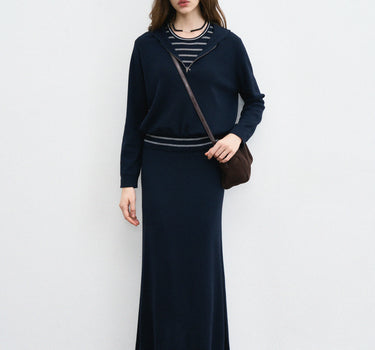 Casual Chic Knit Top and Skirt Matching Set