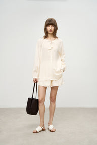 Lazy-Chic Sunscreen Shirt & Shorts Summer Set