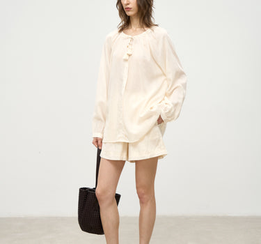 Lazy-Chic Sunscreen Shirt & Shorts Summer Set