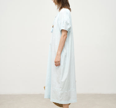 Light Blue Linen Blend Vacation Maxi Dress