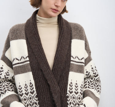 Fair Isle Vintage Floral Cardigan Sweater