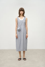 Asymmetrical Sleeveless V-Neck Dress with Layers