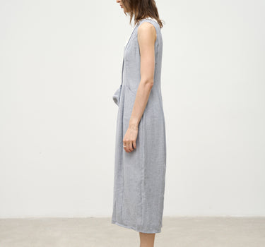 Asymmetrical Sleeveless V-Neck Dress with Layers