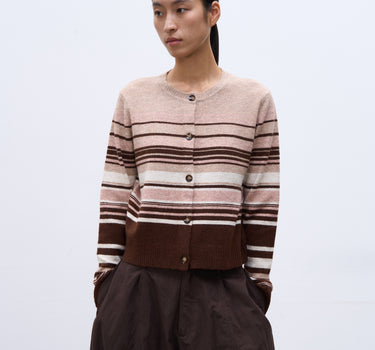 Women’s Contrasting Striped Sweater Cardigan