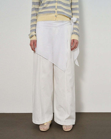 Asymmetric Skirt Curtain with Side-Tie Detail