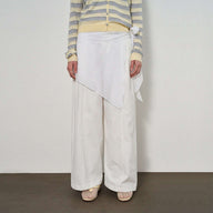Asymmetric Skirt Curtain with Side-Tie Detail