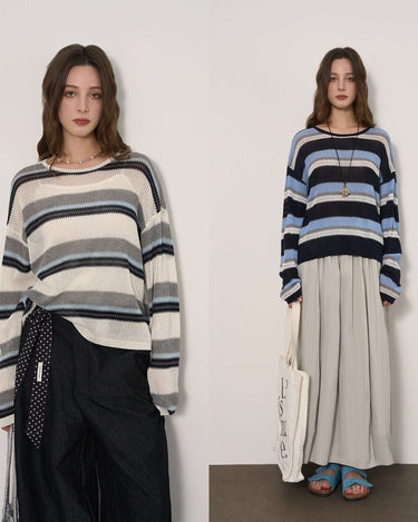 Breezy & Stylish Color-Block Pullover Knit