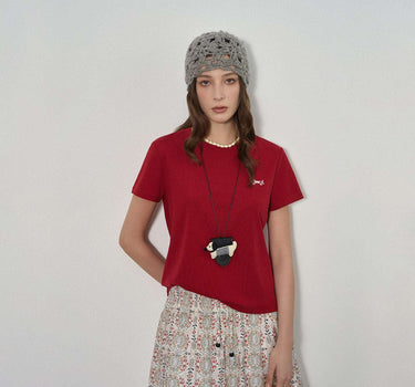 Charming Puppy Embroidered T-Shirt for Everyday Style