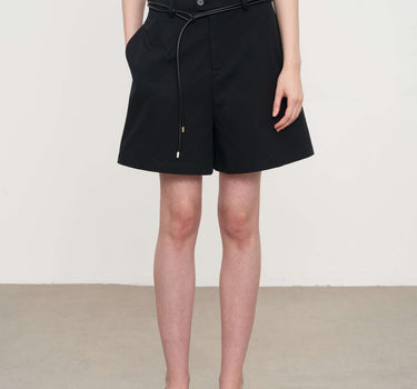 Black A-Line Cropped Cotton Pants