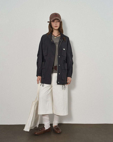 Workwear-Inspired Casual Jacket with Utility Pockets