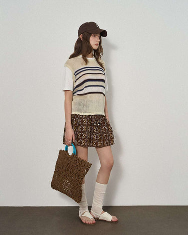 Patchwork Knit with Vintage Stripe Design