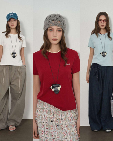 Charming Puppy Embroidered T-Shirt for Everyday Style