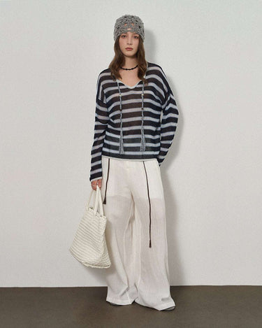 Linen Blend Wide-Leg Pants for Spring Summer