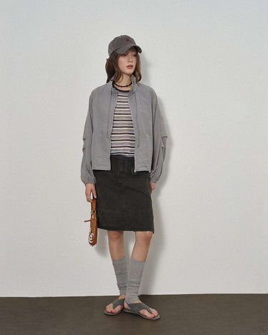 Split Stand Collar Jacket with Lightweight Sun Protection