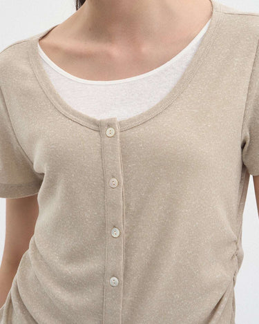 Elegant Faux Two-Piece Layered Knit Top