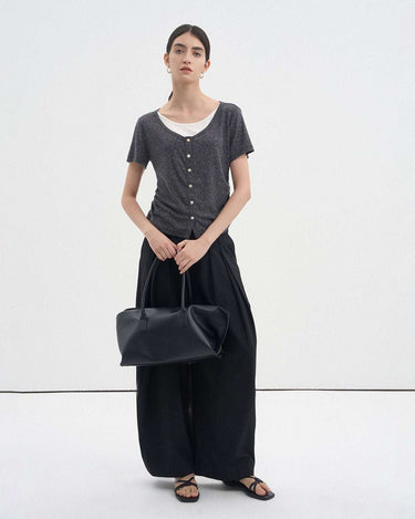 Elegant Faux Two-Piece Layered Knit Top