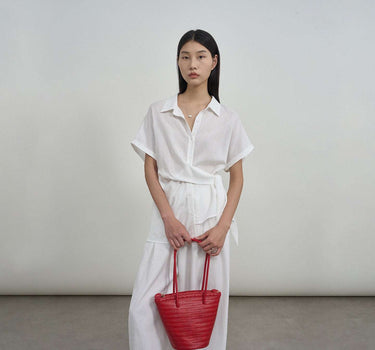 Elegant Summer Shirt Dress with Adjustable Waist