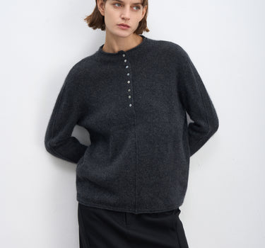 Raccoon Fleece Half-Turtleneck Sweater