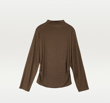 Elegant Long Sleeve Wool Blend Thermal Top