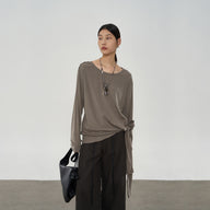 Tie-Waist Design T-Shirt with Deconstructed Style