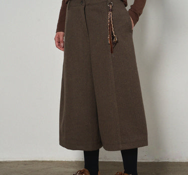 Elegant Wool Blend Wide-Leg Fall/Winter Pants