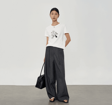 Zebra Print T-Shirt with Embroidery and Sequins