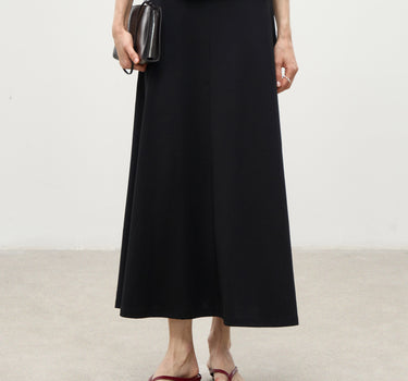 High-Waisted Cotton A-Line Umbrella Skirt