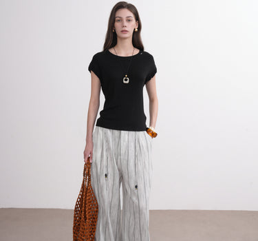 Women's Gathered Sleeve Knit Top