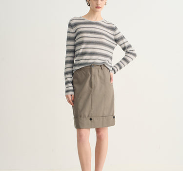 Relaxed Fit Crew Neck Striped Sweater