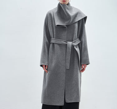 Elegant Oversized Scarf Collar Coat