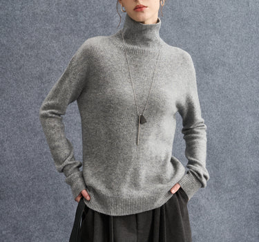 Classic Wool High-Collar Long-Sleeve Top
