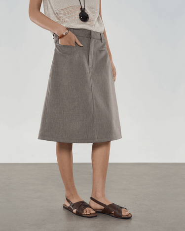 High-Waisted Versatile A-Line Skirt