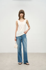Minimalist Linen U-Neck Undershirt for Summer