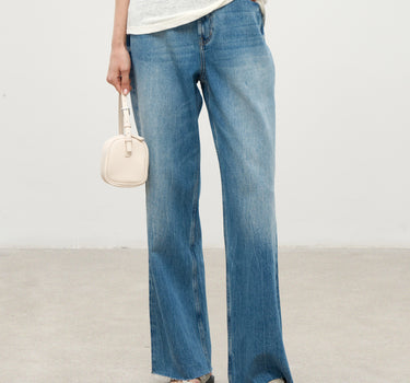 High Waist Gradient Wash Straight Jeans