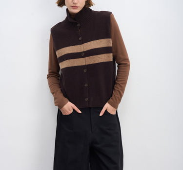 Vintage Merino Wool Striped Sweater Vest