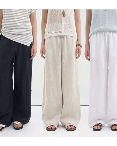 Breathable Linen Wide-Leg Pants for Summer