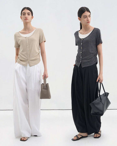 Elegant Faux Two-Piece Layered Knit Top