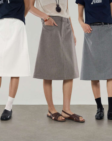 High-Waisted Versatile A-Line Skirt