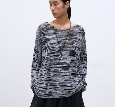 Gradient-Dyed Knit Long-Sleeve Top for Effortless Style