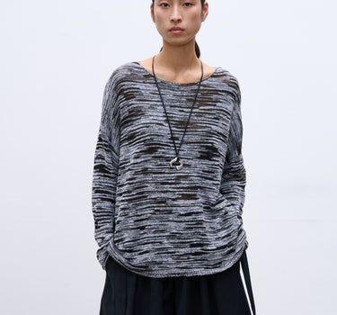 Gradient-Dyed Knit Long-Sleeve Top for Effortless Style